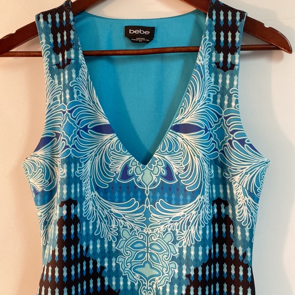 BEBE Ladies Teal Dress. Size S - Picture 5 of 12